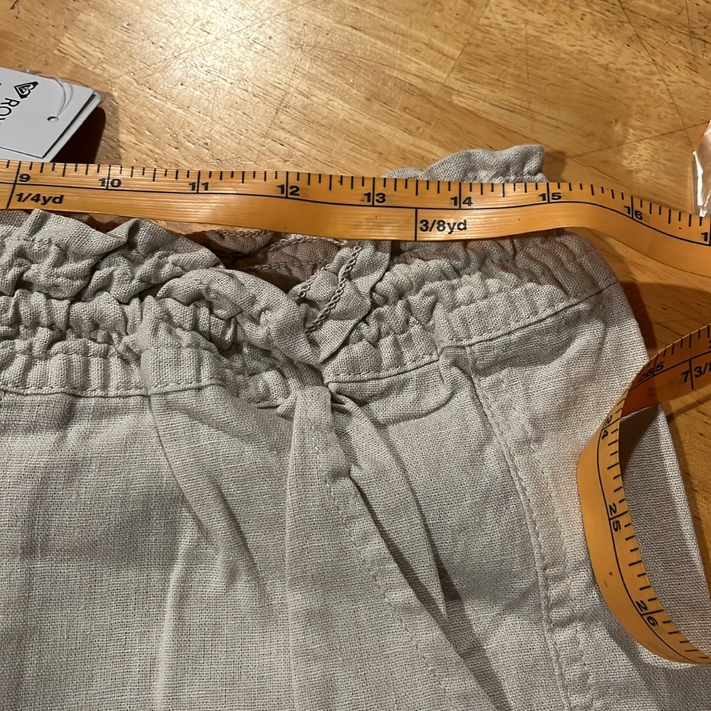 ποΈ# 2400 NWT ROXY Oceanside Elastic Waist Linen Shorts - Picture 5 of 7